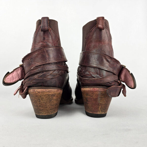 Women's Brown Leather Ankle Boots - Picture 7 of 12